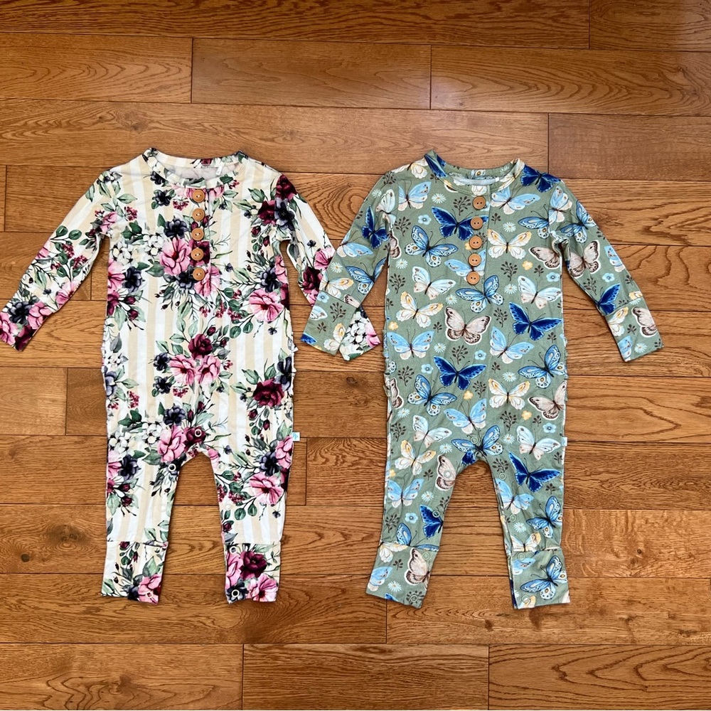 Posh Peanut Floral and Butterfly Bodysuits